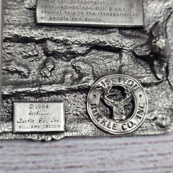 Vintage Siskiyou Buckle Co. Belt Buckle 1984 Railroad Locomotive Train Engine - Picture 3 of 5